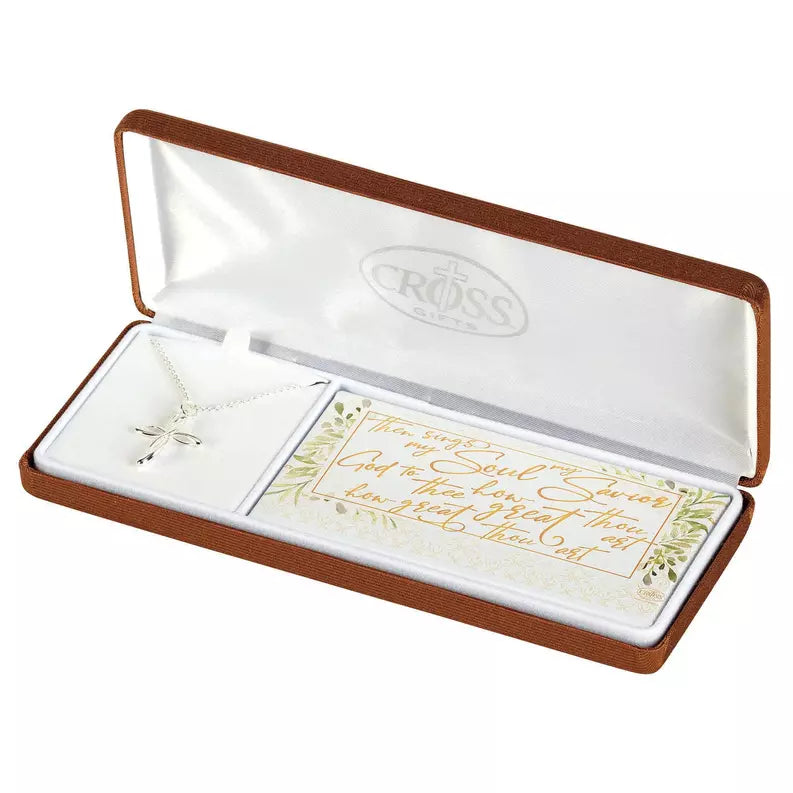 DIC 73-8000P HOW GREAT THOU ART RIBBON CROSS 18" CH