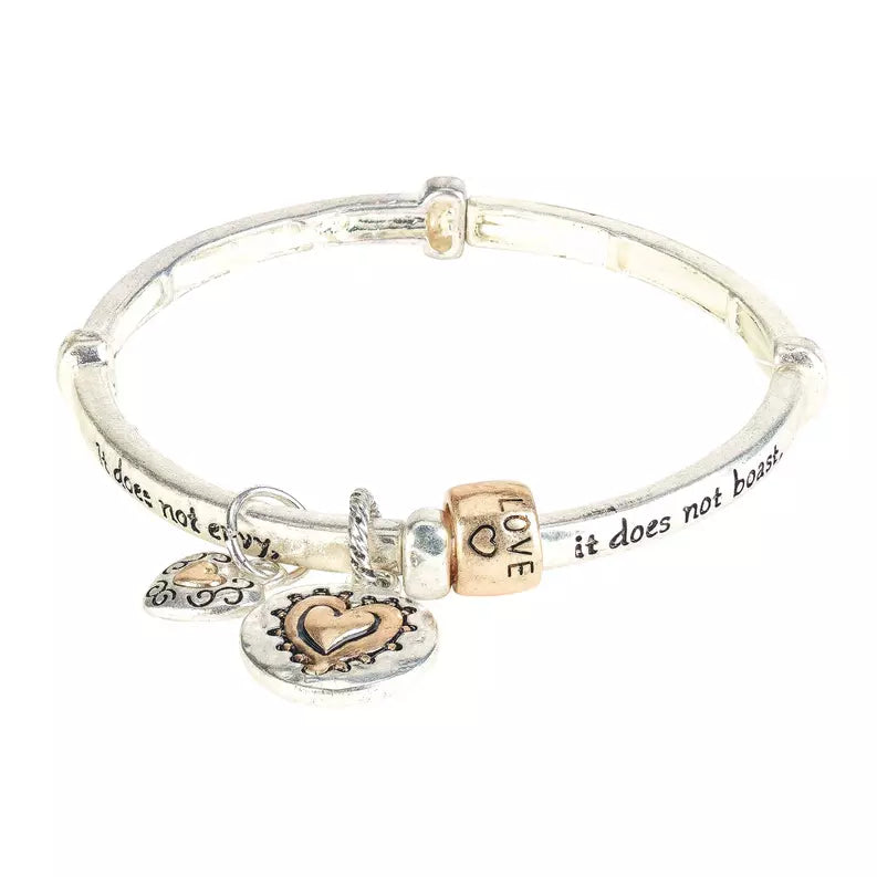 DIC 30-4913T BRACELET MESSAGE 1 COR.13:4 2TONE