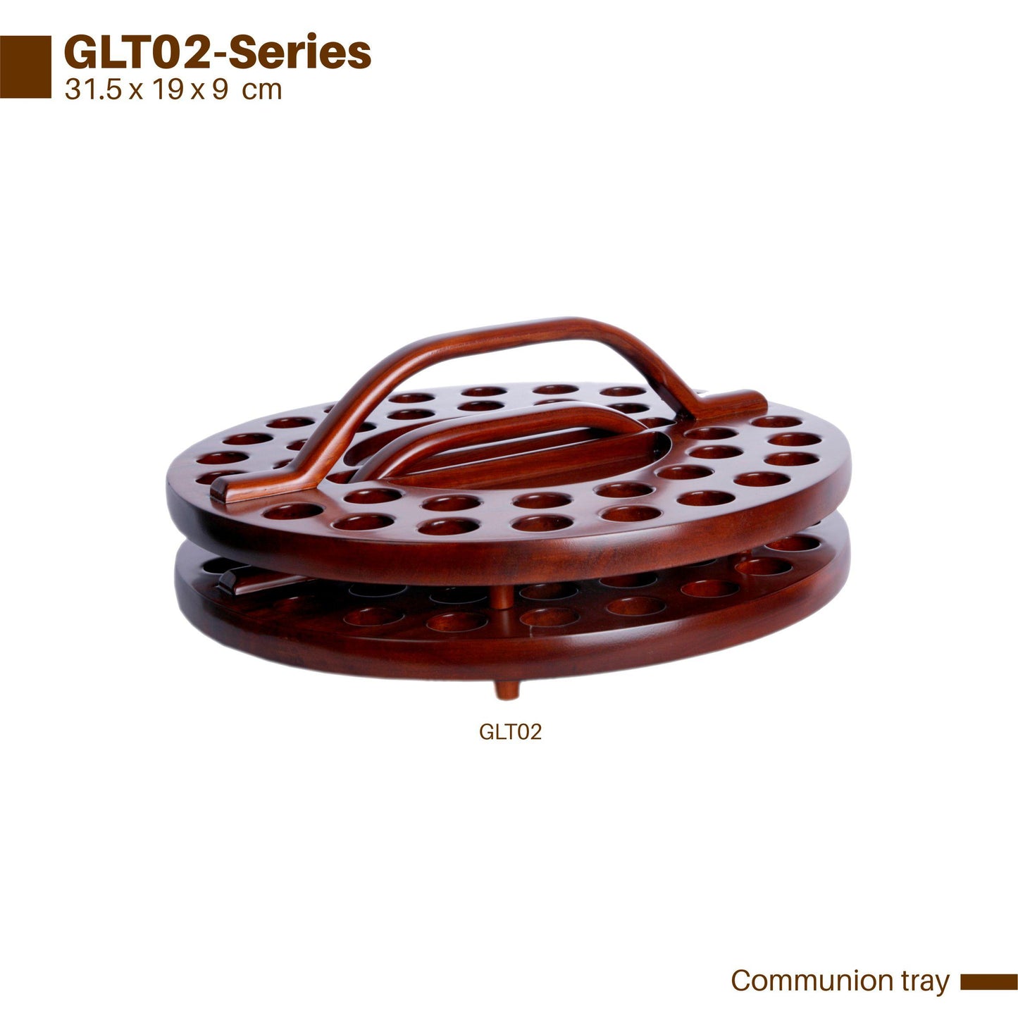 SH GLTO2 ROUND COMMUNION TRAY 34 HOLES