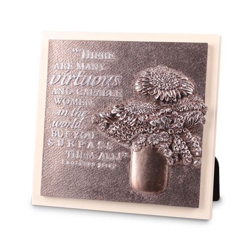 LCP 11766 TABLETOP PLAQUE VIRTUOUS WOMEN 5.75"H