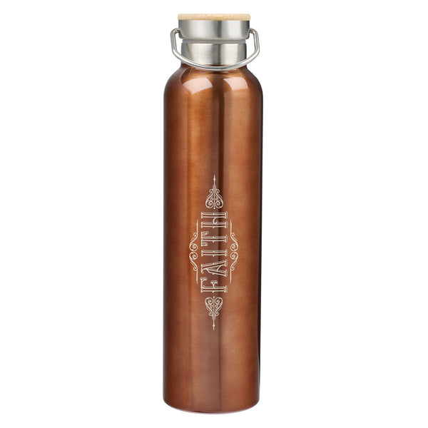 CAG FLS053 WATER BOTTLE SS DW BROWN FAITH