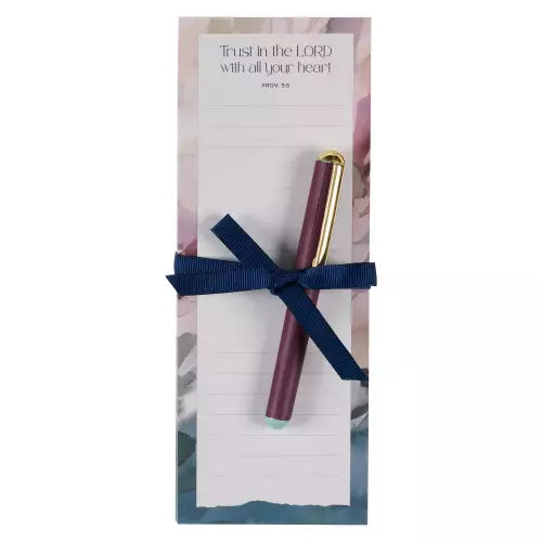 CAG FN057 TRUST IN THE LORD MAGNETIC NOTEPAD AND PEN GIFT SET - PROVERBS 3:5