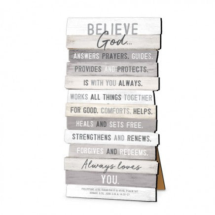 LCP 45038 PLAQUE MDF STACKED SMALL BELIEVE II