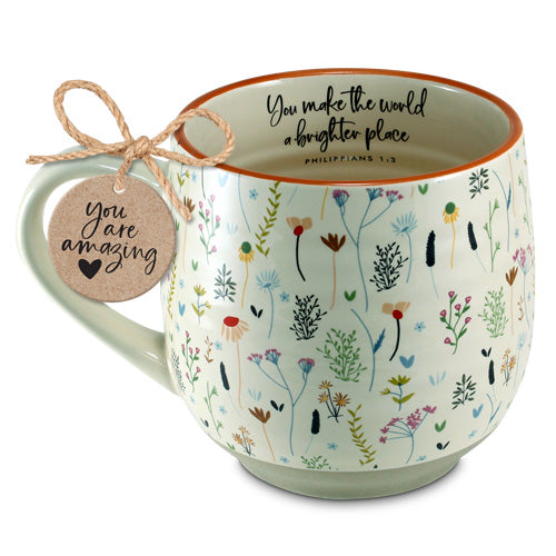 LCP 18561 COFFEE MUG MAKE THE WORLD VINTAGE FLORAL