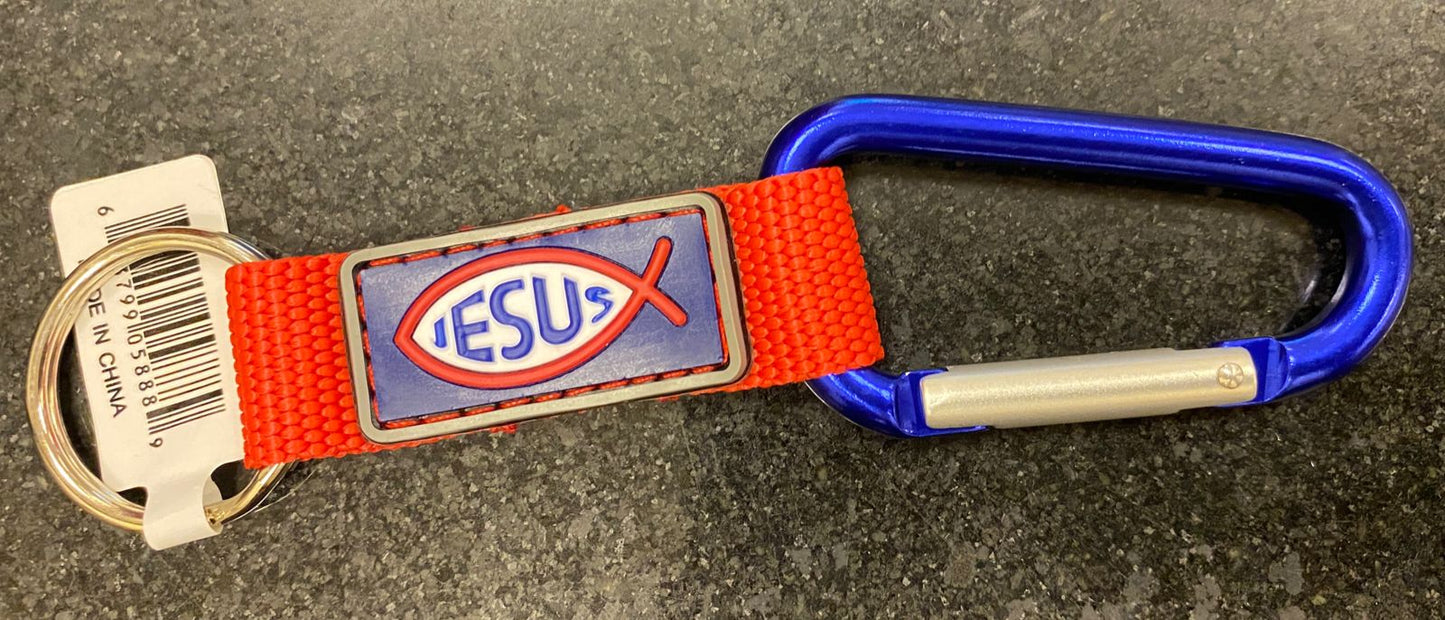 KC562 KR WEB MTL RED JESUS FISH