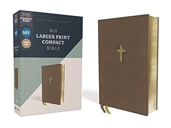 NIV LARGE PRINT COMPACT BIBLE LEASOFT BROWN