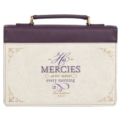 CAG BBC768 : BBL768 BIBLE COVER FASHION PURPLE HIS MERCIES ARE NEW LAM. 3:22-23