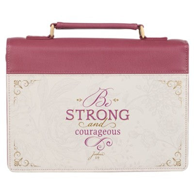 CAG BBC769 : BBL769 BIBLE COVER FASHION PLUM BE STRONG AND COURAGEOUS JOSH. 1:9