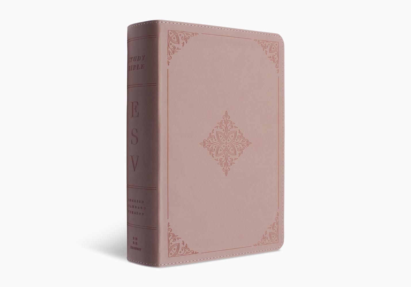 ESV STUDY BIBLE, PS TT, BLUSH ROSE