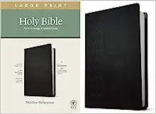 NLT TYN THINLINE LARGE PRT REF BIBLE LL BLACK