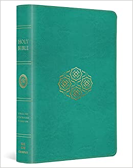 ESV LARGE PRINT COMPACT BI TT TEAL BOUQUET