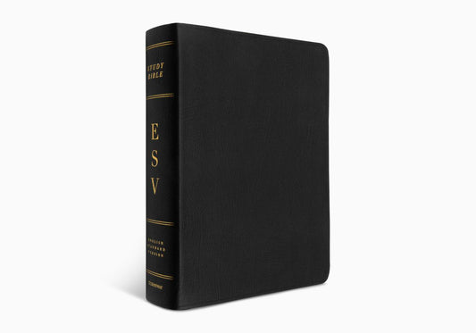 ESV STUDY BIBLE GENUINE LEATHER BLACK IDX