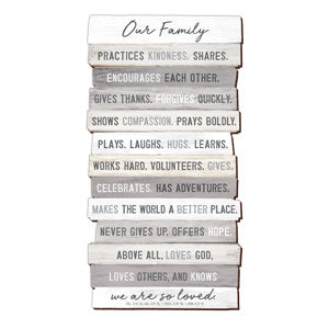 LCP 45037 WALL DÉCOR MDF LARGE STACKED WOOD OUR FA