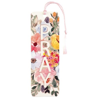 DIC BKMTL-357 FLORAL PRAY TASSEL BOOKMARK