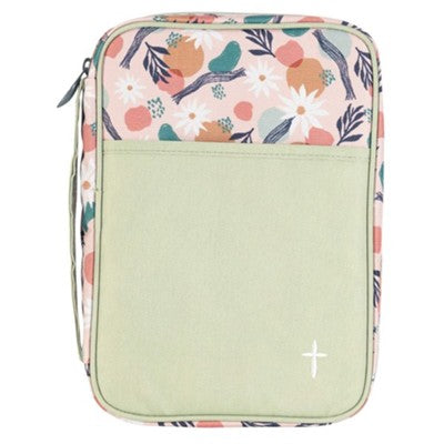 DIC BCK-L267 BIBLE COVER FLORAL WITH CROSS LARGE