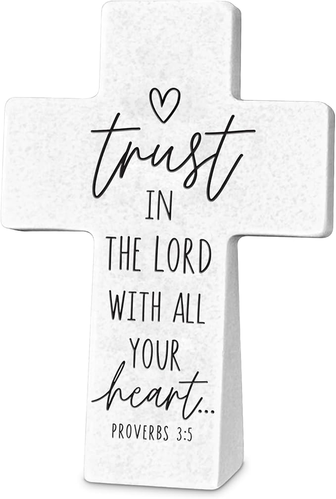 LCP 11406 TABLETOP CROSS TRUST RESIN WEDGE-BASE