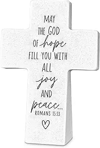 LCP 11407 TABLETOP CROSS HOPE RESIN WEDGE-BASE