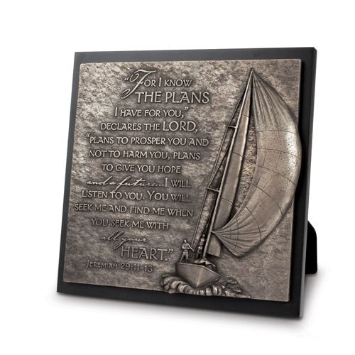 LCP 11704 MOF SCULPTURE PLAQUE SAILBOAT