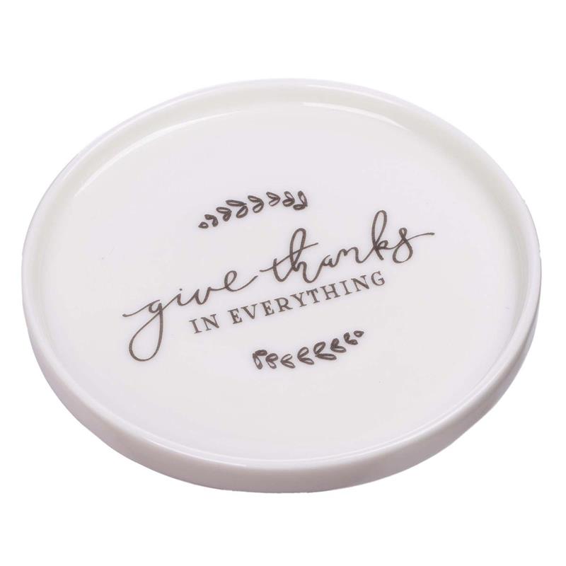 CAG GLT033 TRINKET TRAY CERAMIC GIVE THANKS