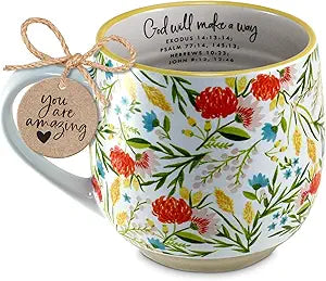 LCP 18563 COFFEE MUG GOD WILL MAKE VINTAGE FLORAL