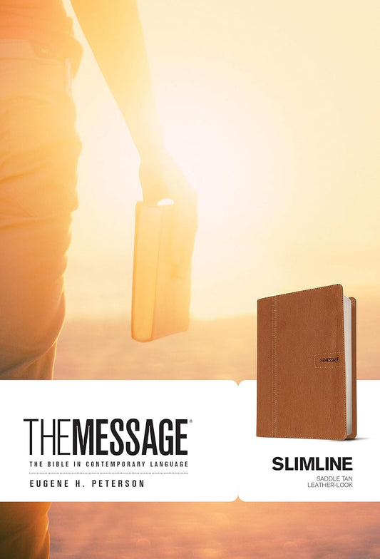 MESSAGE BIBLE SLIMLINE LL SADDLE TAN