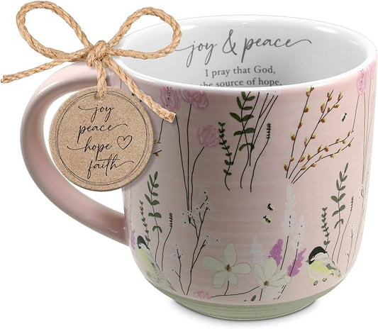 LCP 18512 COFFEE MUG SPRING GARDEN JOY PEACE 18 OZ