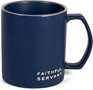 LCP 18745 MUG FAITHFUL SERVANT NAVY MATT.5:6 18 OZ