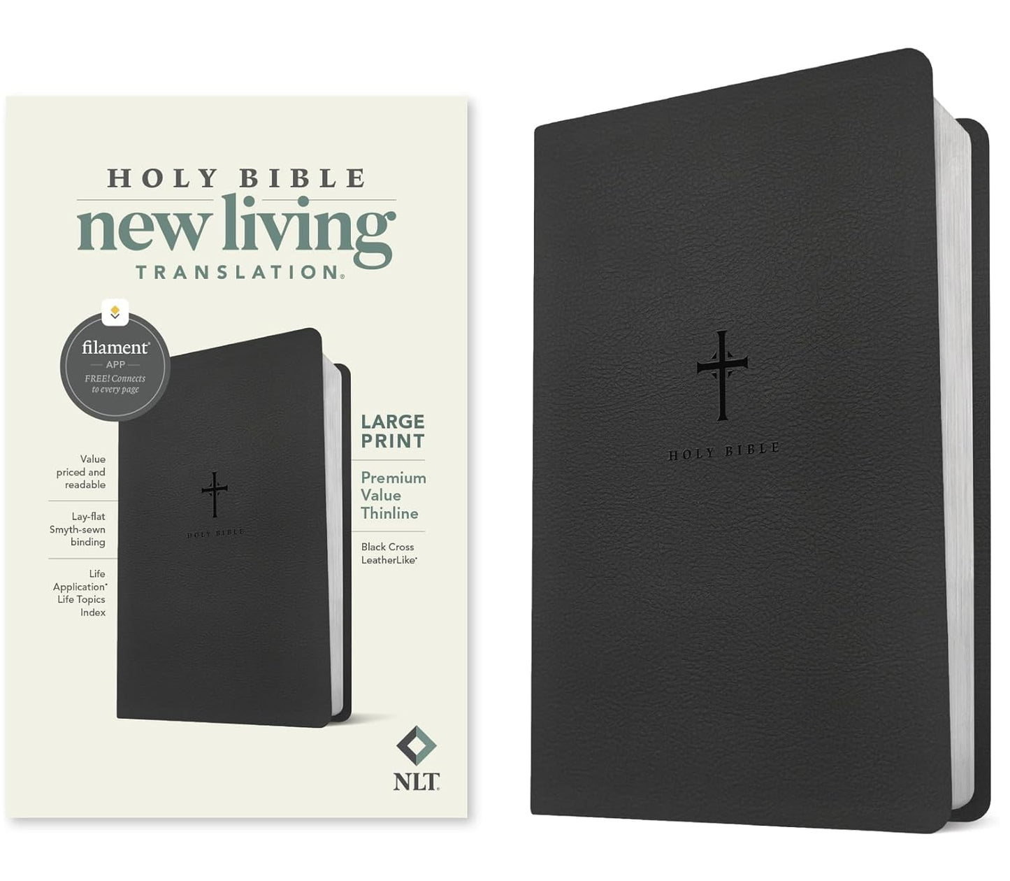 NLT BIBLE PREMIUM THINLINE LP BLACK FILAMENT ENABLED
