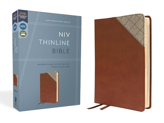 NIV THINLINE BIBLE BROWN LS