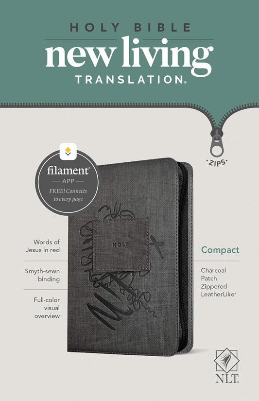 NLT COMPACT ZIPPER BIBLE, FILAMENT ENABLED