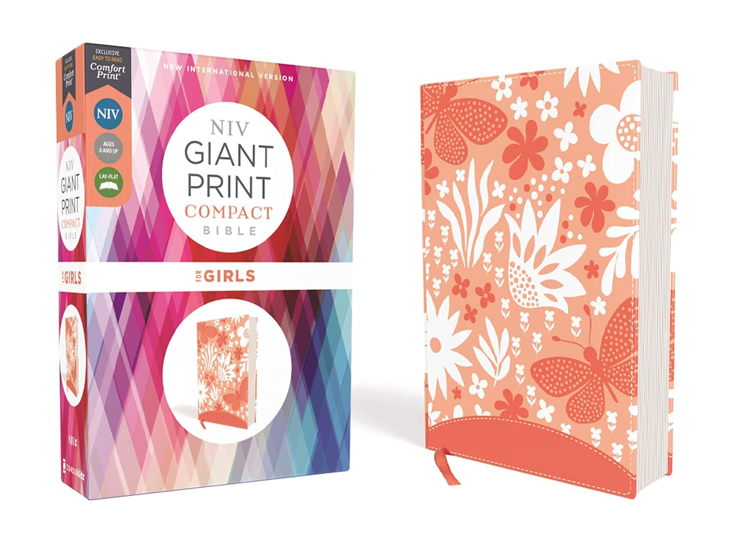 NIV ZON GIANT PRINT COMP BI FOR GIRLS LEASOFT CORAL