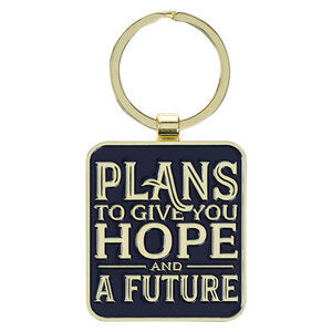CAG KRG033 PLANS TO GIVE YOU HOPE EPOXY-COATED METAL KEYCHAIN - JEREMIAH 29:11
