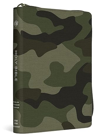 ESV COMPACT BIBLE CANVAS WITH ZIPPER, CAMO DESIGN