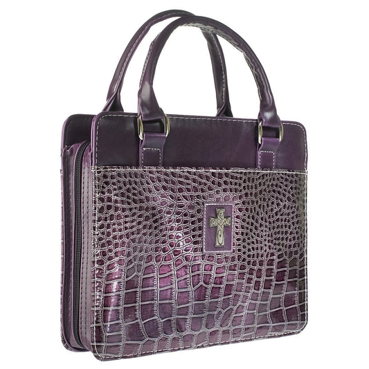 CAG BBL438 BIBLE COVER LUXL LARGE PURSE STYLE PURPLE