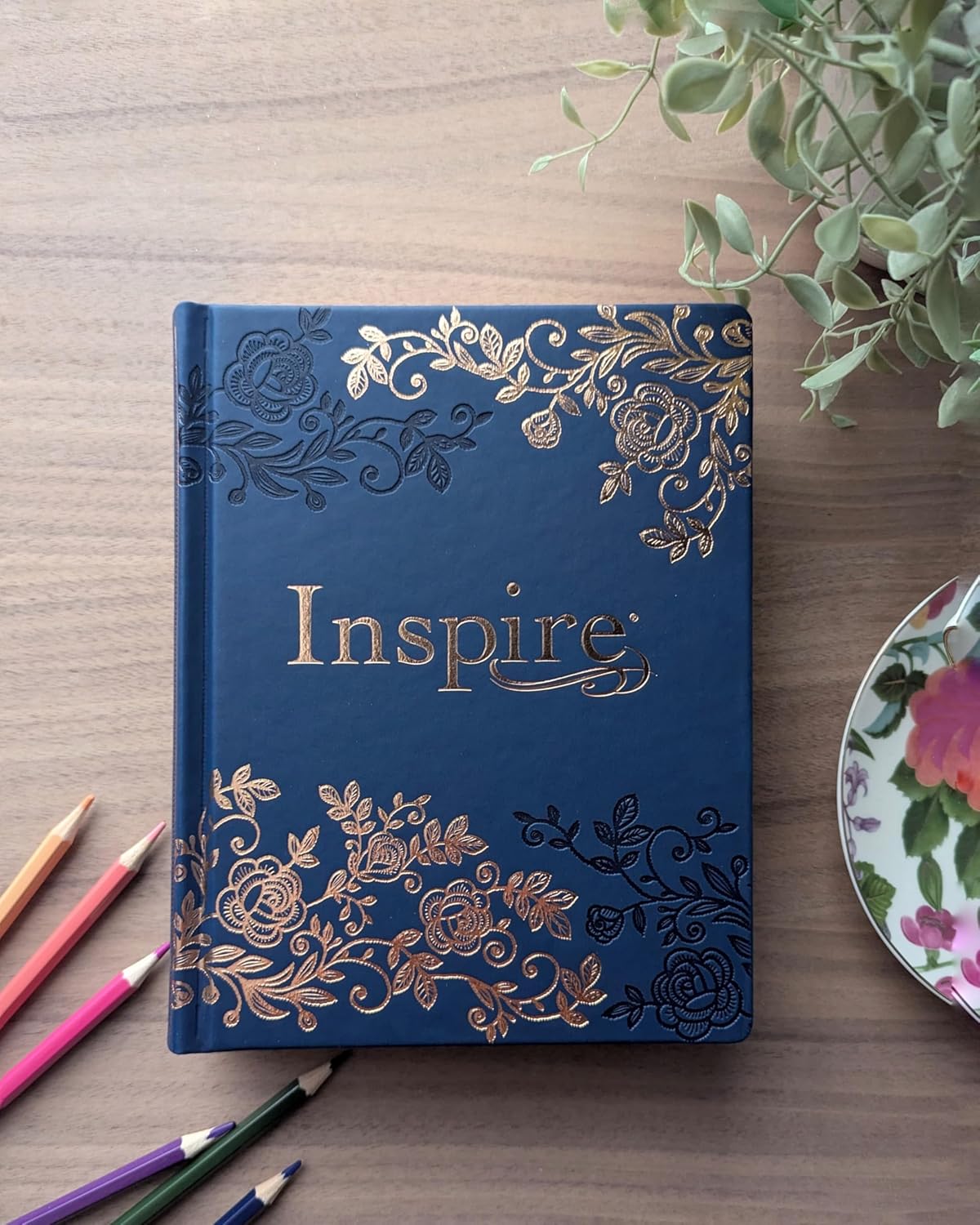 NLT INSPIRE BIBLE HC NAVY
