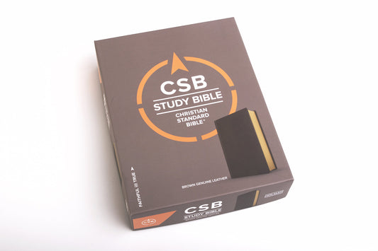 CSB HOL STUDY BIBLE GENUINE LEATHER BROWN