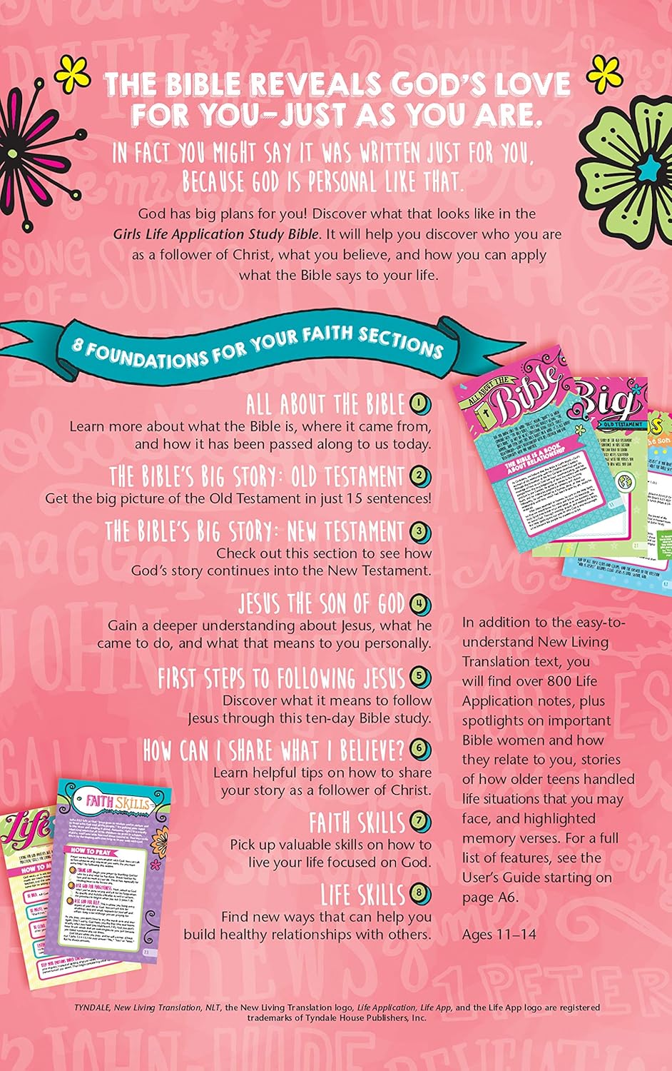 NLT LIFE APPLICATION BIBLE GIRLS HC
