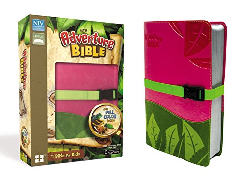 KIDS BI ZON NIV ADVENTURE BIBLE PINK GREEN IDT W CLIP