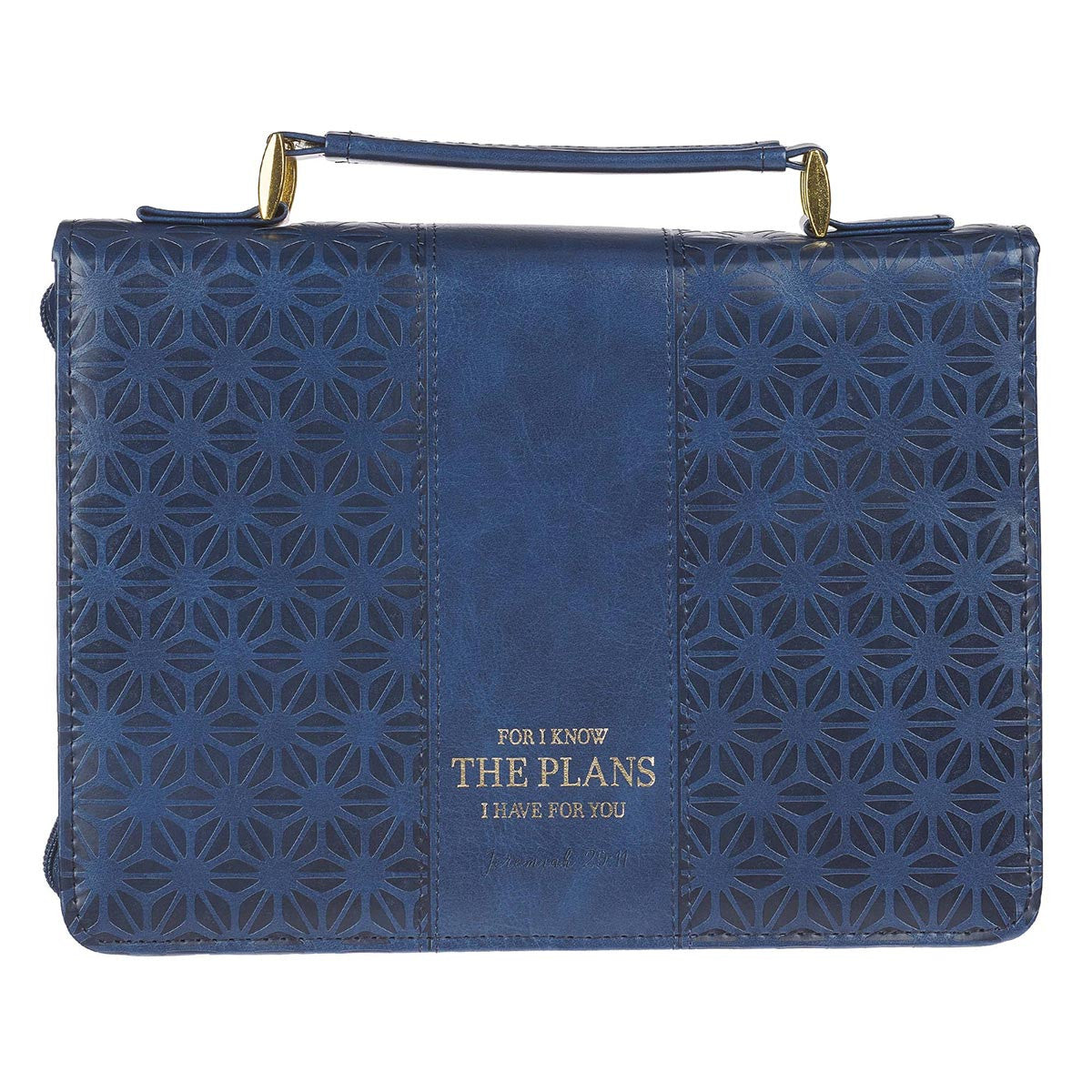 CAG BBM690 BIBLE COVER FAUXL MEDIUM NAVY PATTERN