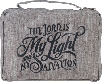CAG BBM733 BIBLE COVER VALUE GRAY THE LORD IS MY LIGHT PS. 27:1
