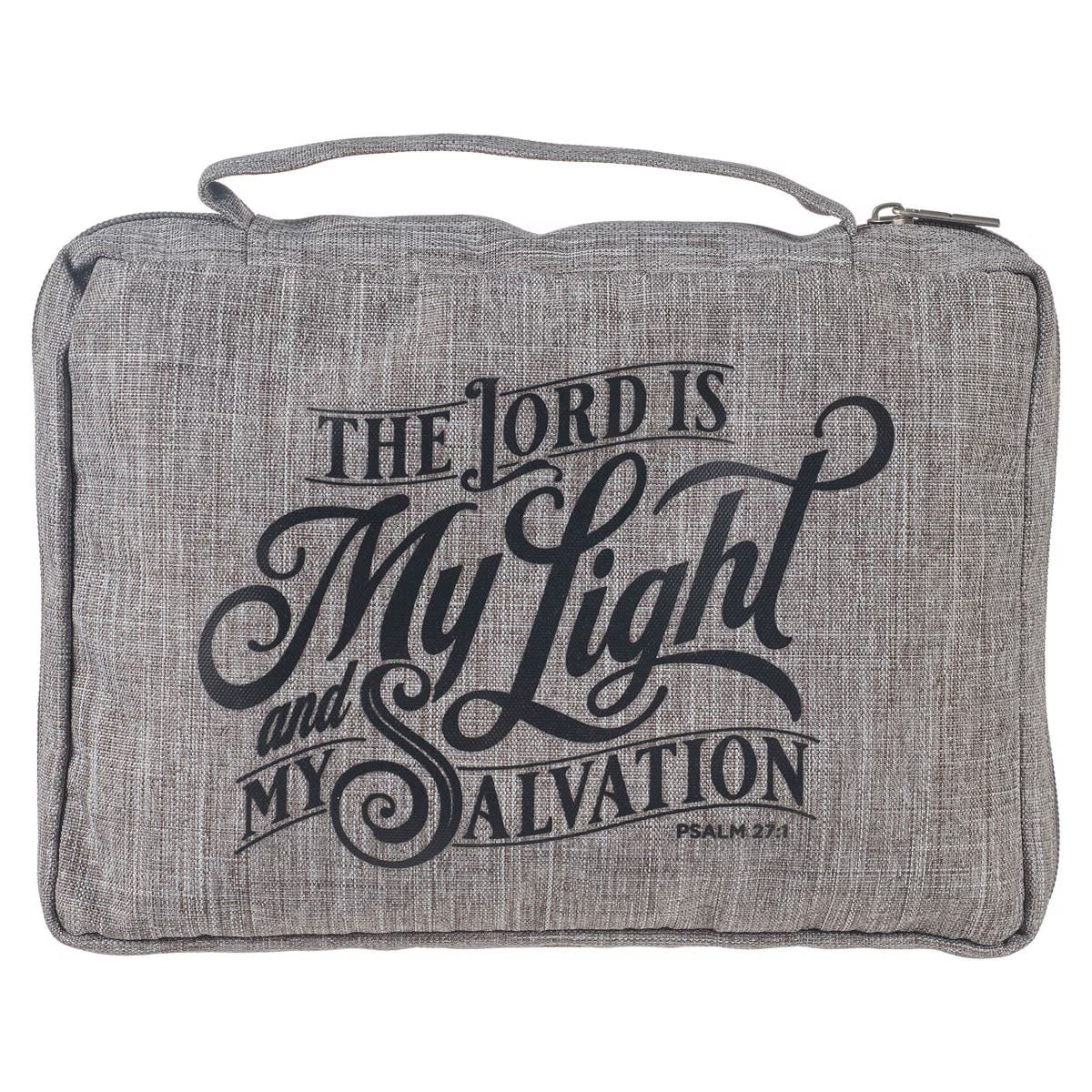 CAG BBL733 BIBLE COVER VALUE GRAY THE LORD IS MY LIGHT PS. 27:1