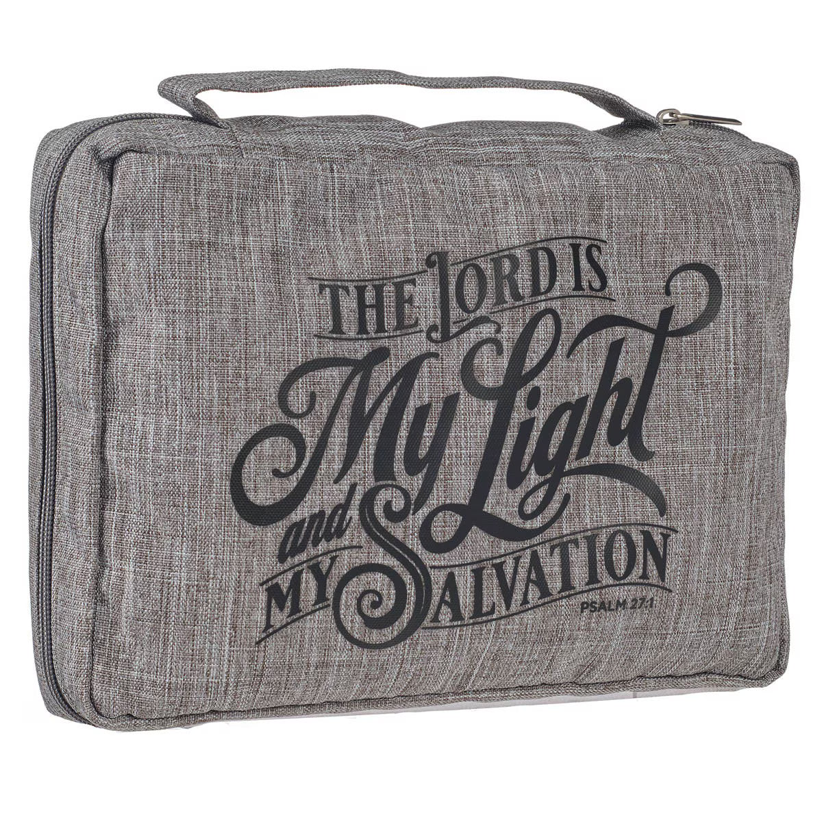 CAG BBL733 BIBLE COVER VALUE GRAY THE LORD IS MY LIGHT PS. 27:1