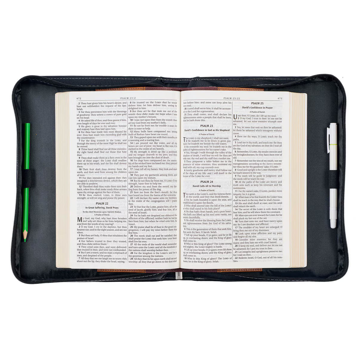 CAG BBL766 BIBLE COVER CLASSIC BLACK/GRAY WALK BY FAITH 2 COR. 5:7