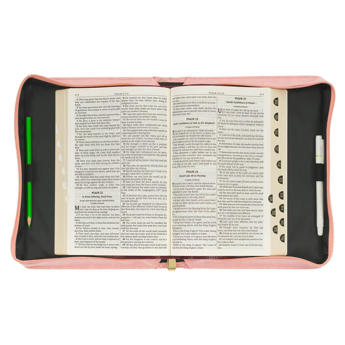 CAG BBL781 BIBLE COVER FASHION PINK FLORAL STRENGTH & DIGNITY PROV. 31:25