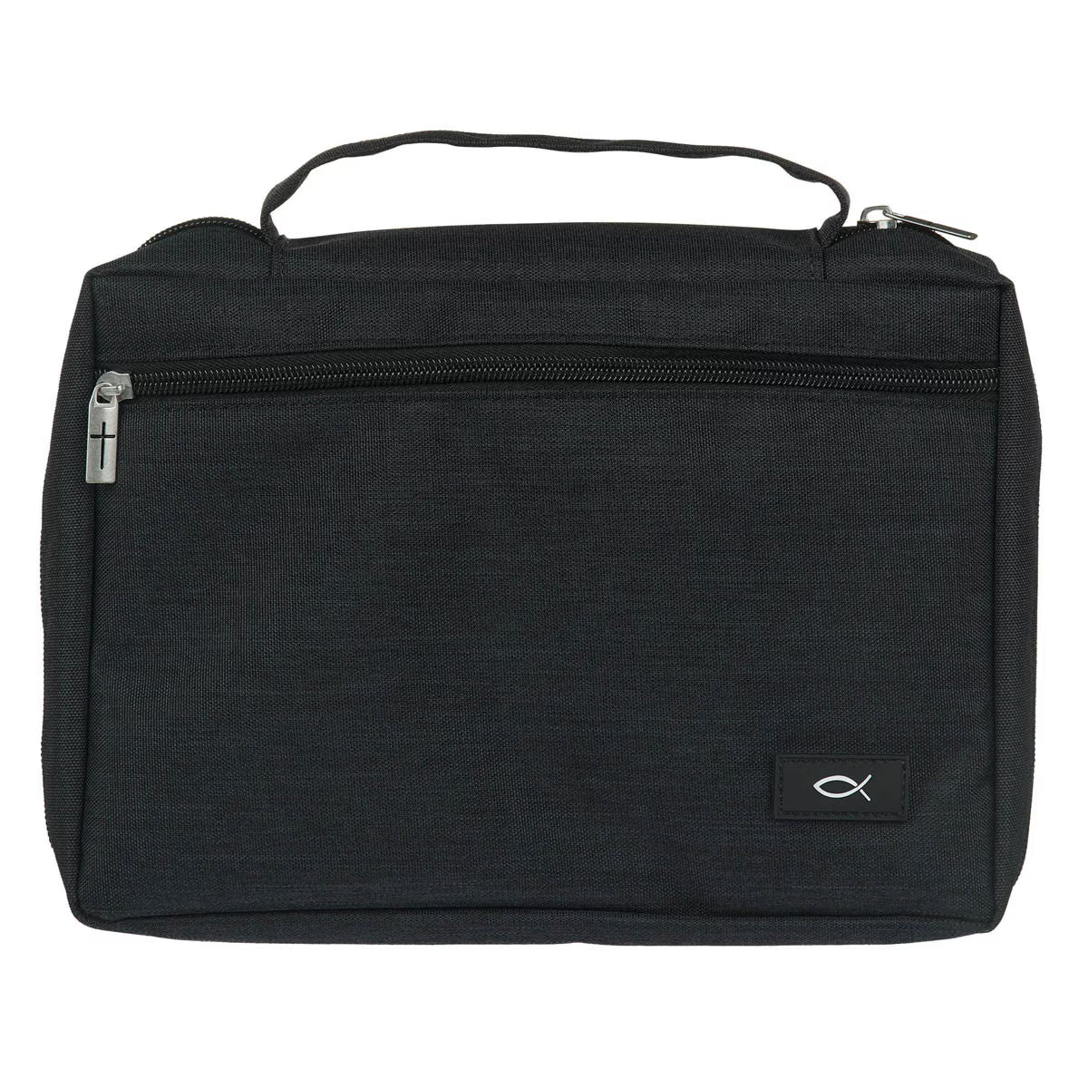 CAG BBXL783 BIBLE COVER VALUE BLACK ICHTHUS PATCH