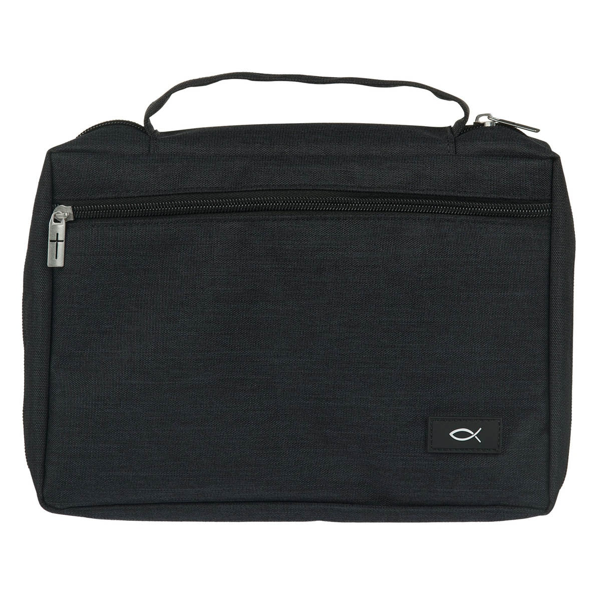 CAG BBC783 BIBLE COVER VALUE BLACK ICHTHUS PATCH