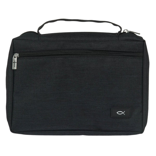 CAG BBS783 BIBLE COVER VALUE BLACK ICHTHUS PATCH