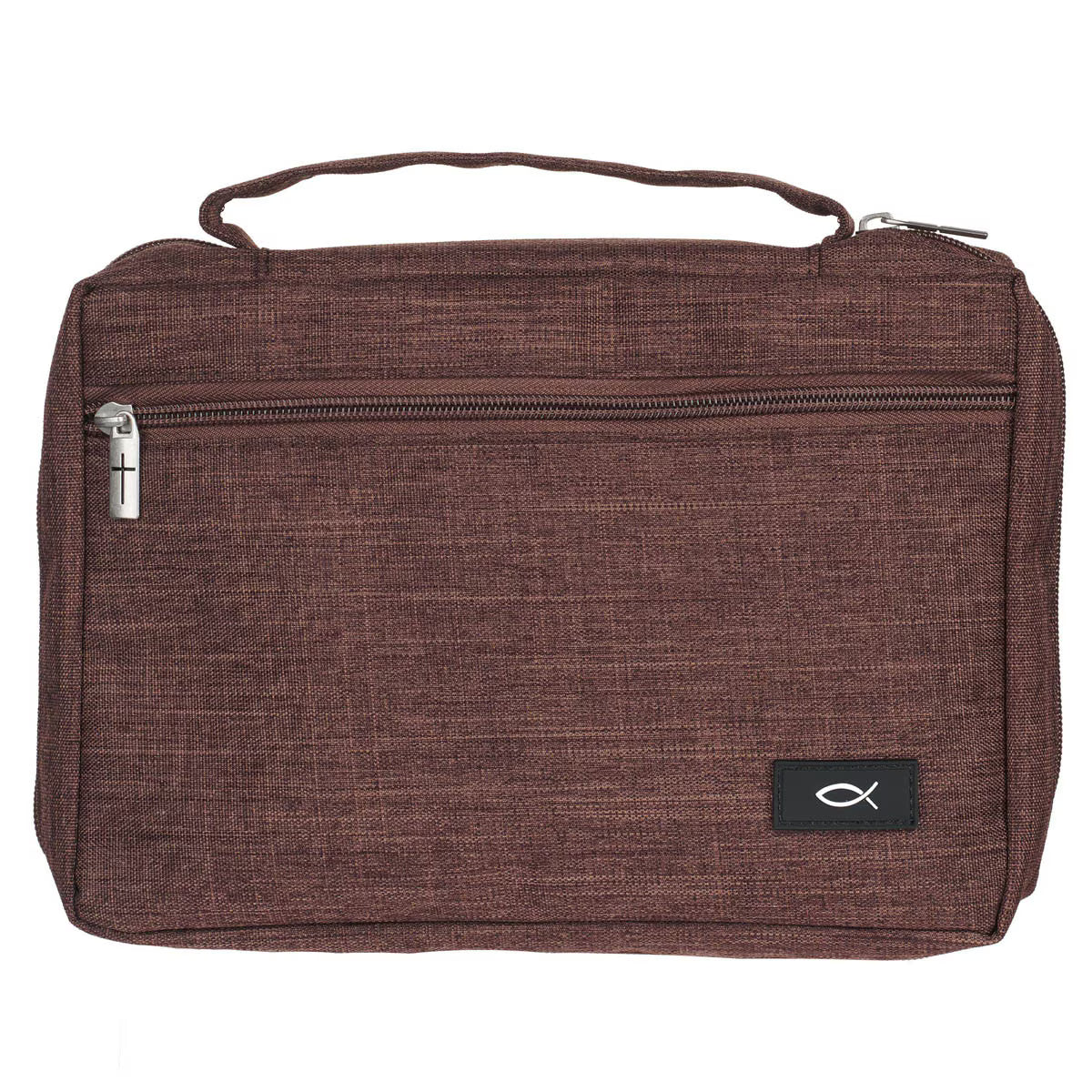 CAG BBL784 BIBLE COVER VALUE BROWN ICHTHUS PATCH