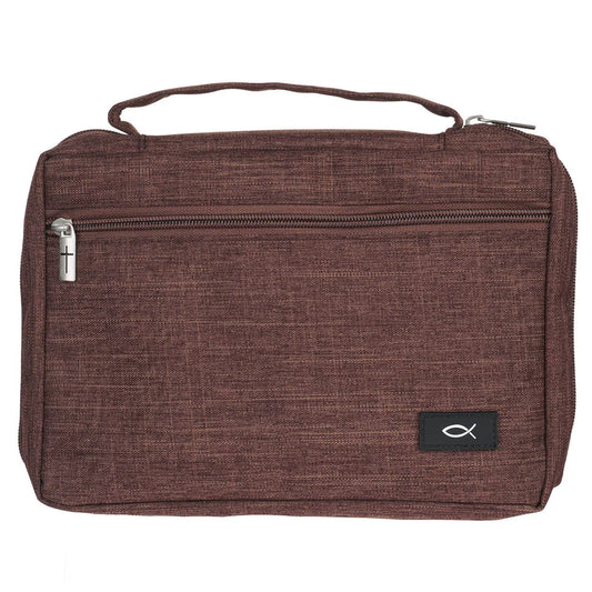 CAG BBL784 BIBLE COVER VALUE BROWN ICHTHUS PATCH