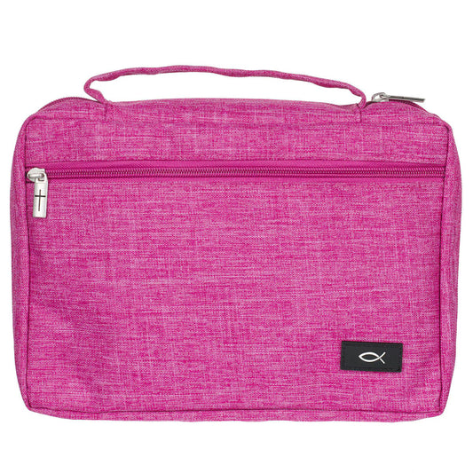 CAG BBL786 BIBLE COVER VALUE PINK ICHTHUS PATCH